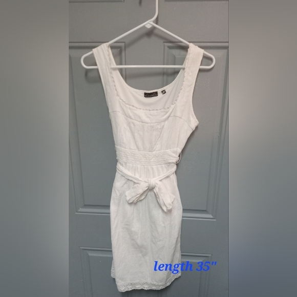 Tempted Hearts White Ribbed Tie Front Mini Dress - Picture 1 of 4